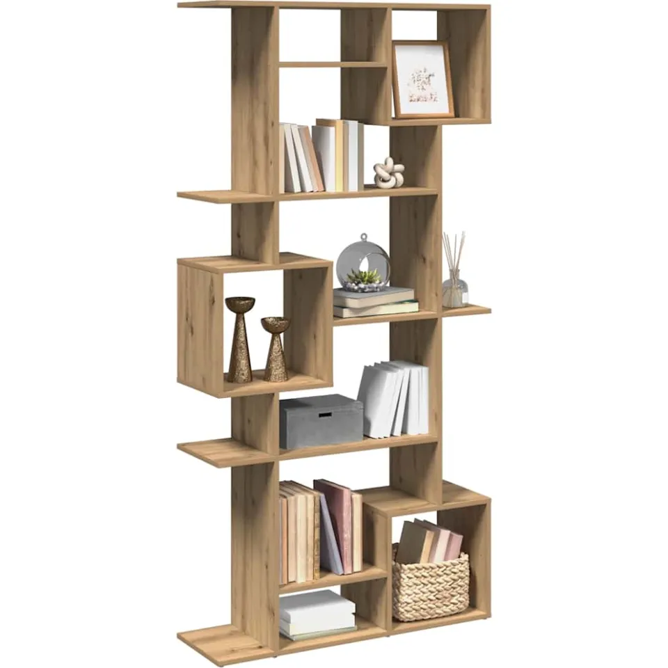 vidaXL Boekenkast 92x29x188 cm bewerkt hout artisanaal eikenkleur Bruin
