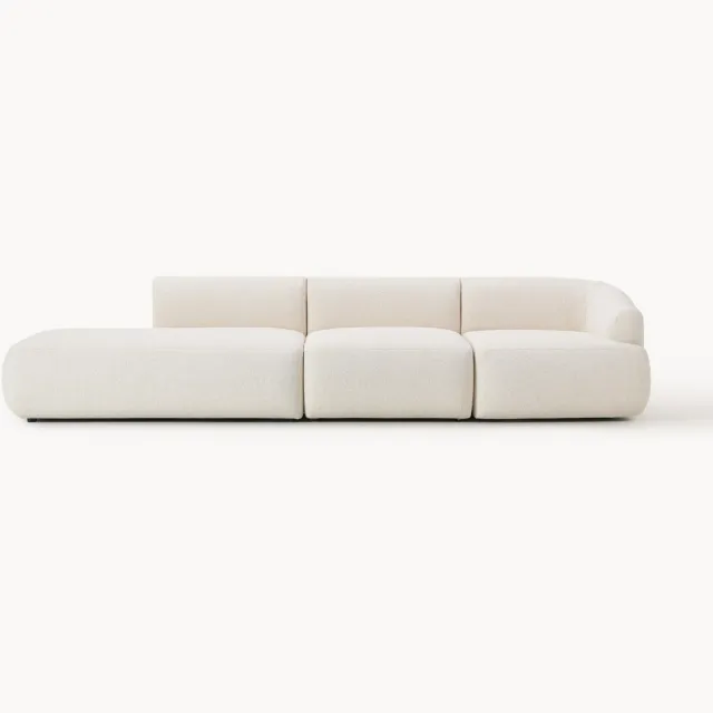 Westwing Collection Modulaire XL bouclé poef Sofia wit