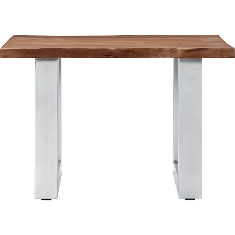 vidaXL Salontafel met natuurlijke randen 60x60x40 cm acaciahout bruin, foto 2
