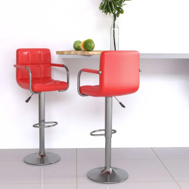 vidaXL Barstoelen 2 st kunstleer rood, foto 2