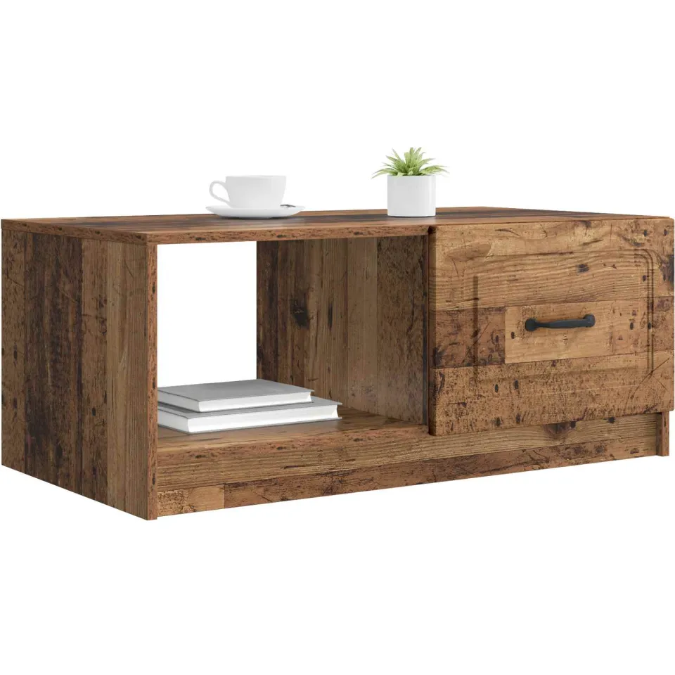 vidaXL Salontafel Oud hout 90 x 50 x 37 cm Bewerkt hout bruin, foto 3