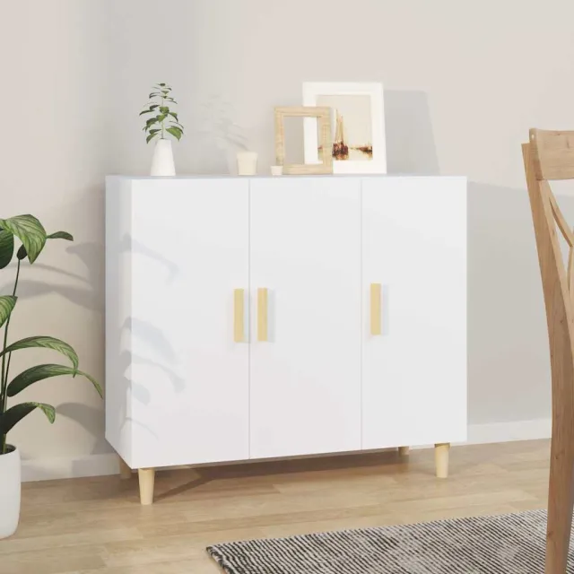 vidaXL Dressoir 90x34x80 cm bewerkt hout wit, foto 2