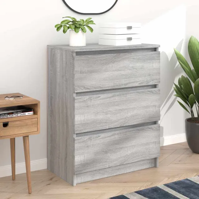 vidaXL Dressoir 60x35x76 cm bewerkt hout grijs sonoma eikenkleurig, foto 2