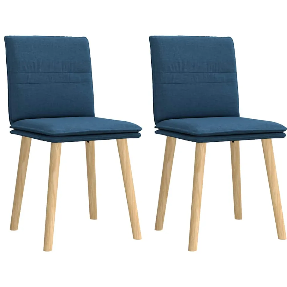 vidaXL Eetkamerstoelen 2 st stof blauw