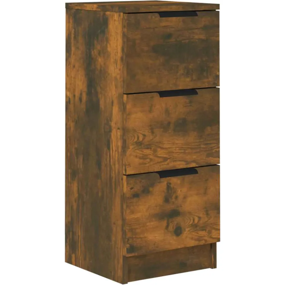 vidaXL Dressoir 30x30x70 cm bewerkt hout gerookt eikenkleurig, foto 3
