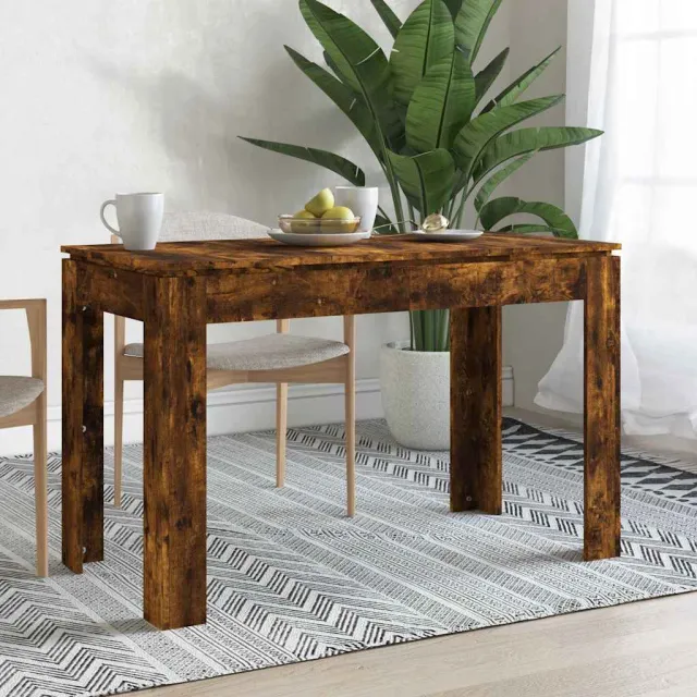 vidaXL Eettafel 120x60x76 cm bewerkt hout gerookt eikenkleurig Bruin