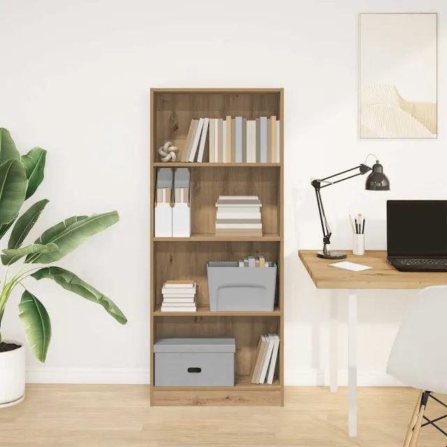 vidaXL Boekenkast 60x24x143 cm bewerkt hout artisanaal eikenkleurig, foto 2