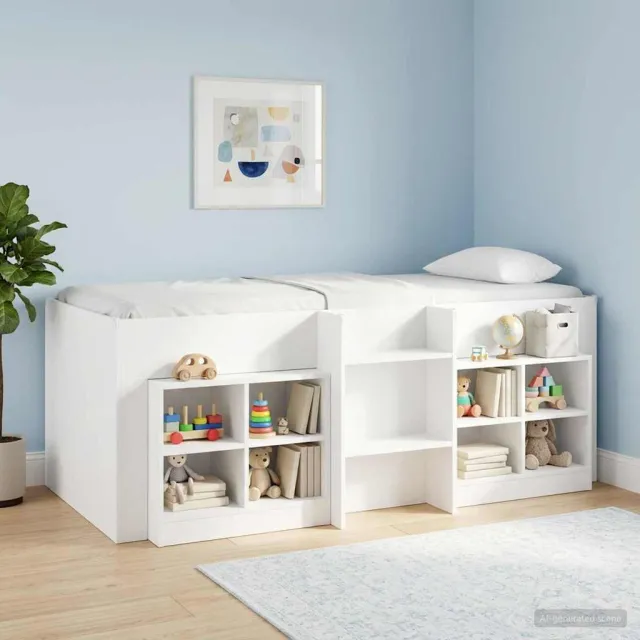 vidaXL Kinder Hoogslaper Wit 75 x 190 cm Bewerkt hout