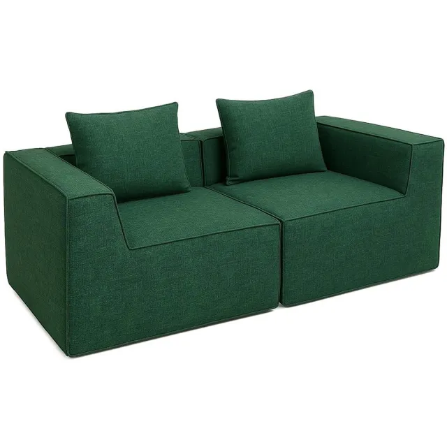 MCW 2-zitsbank/accessoires voor bank MCW-O54, bank 2-zits loungebank, modulair stof/textiel (300 g/m²) 63 x 194 x 97 cm ~ groen