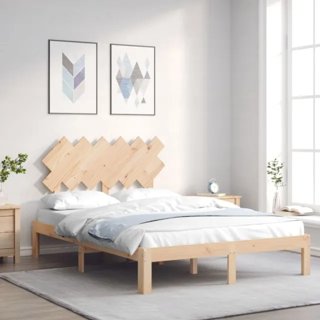 vidaXL Bedframe met hoofdbord massief hout Bruin