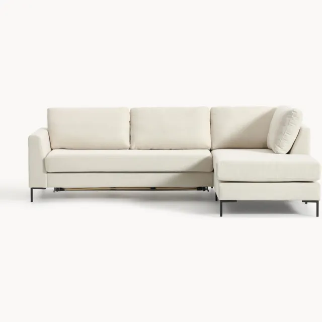 Westwing Collection Slaapbank Luna (3-zits) met matras Wit