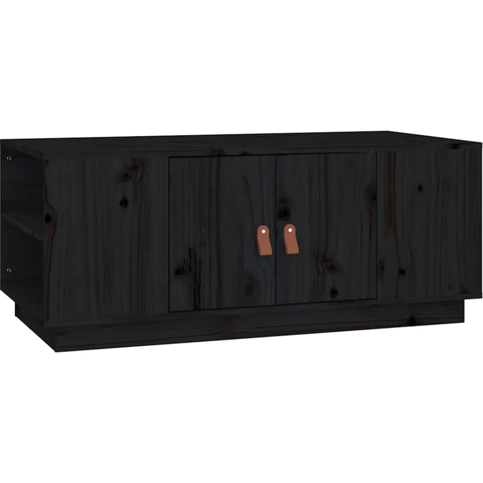 vidaXL Salontafel 100x50x41 cm massief grenenhout zwart