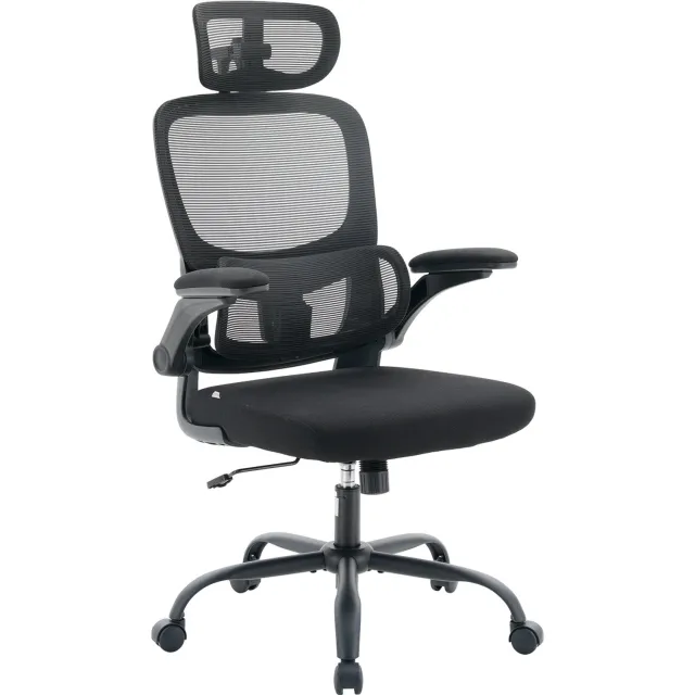 Sihoo M102 PRO Ergonomische Bureaustoel - Adaptieve Lendensteun - Inklapbare armleuningen met voor- en achterverstelling - Verstelbare Hoogte - Breed Zitkussen - BIFMA Gecertificeerd - Kantoor/Thuis/Gaming - Zwart Zwart - PRO