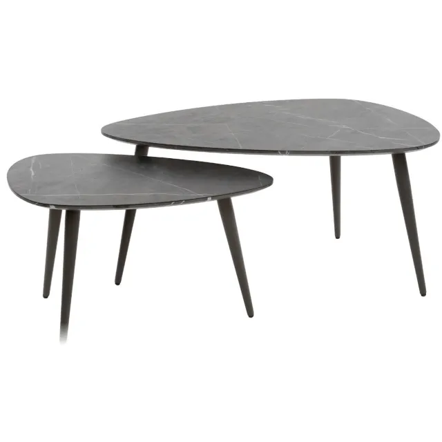 Fraaai Connie salontafel set van 2 peer vorm - zwart/bruin