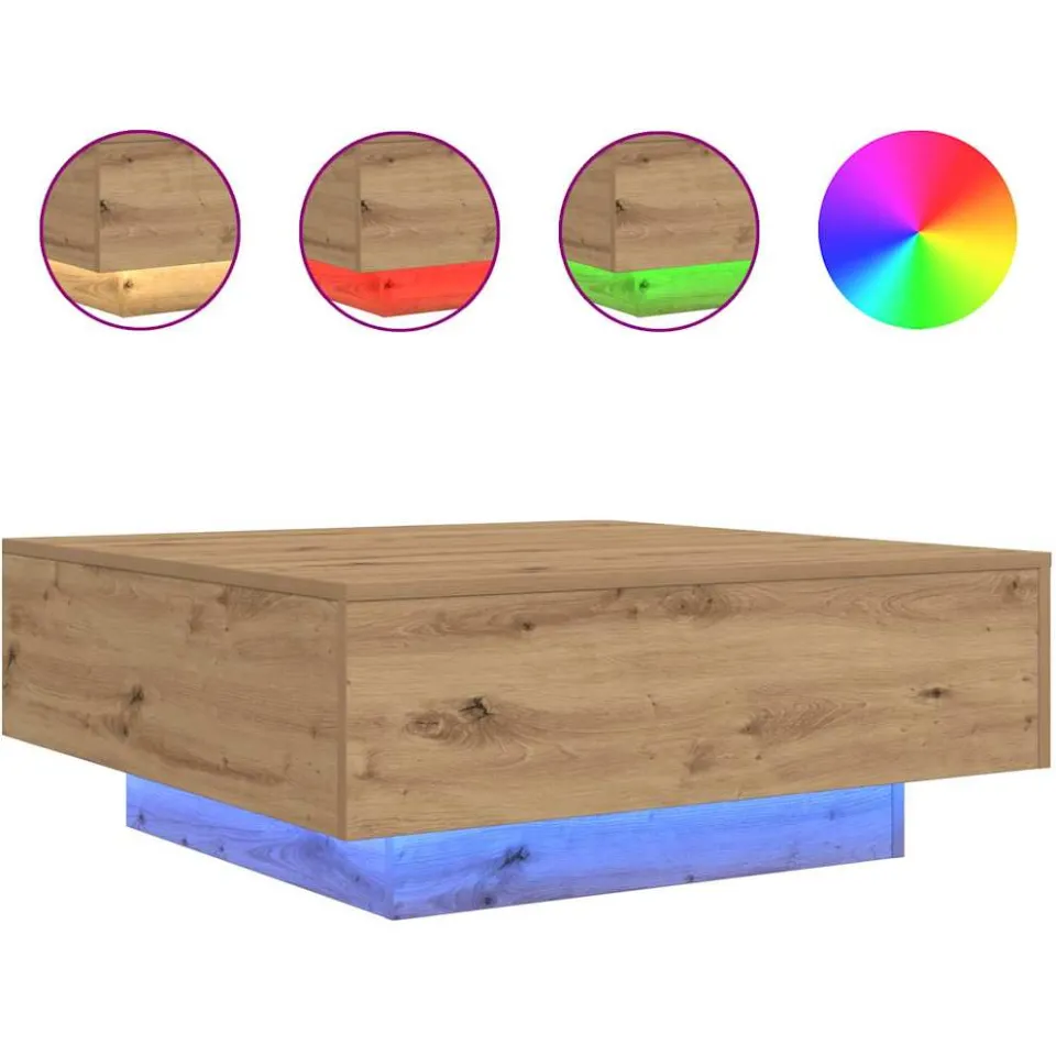 vidaXL Artisanaal eiken 80 x 80 x 31 cm Bewerkt hout, foto 3