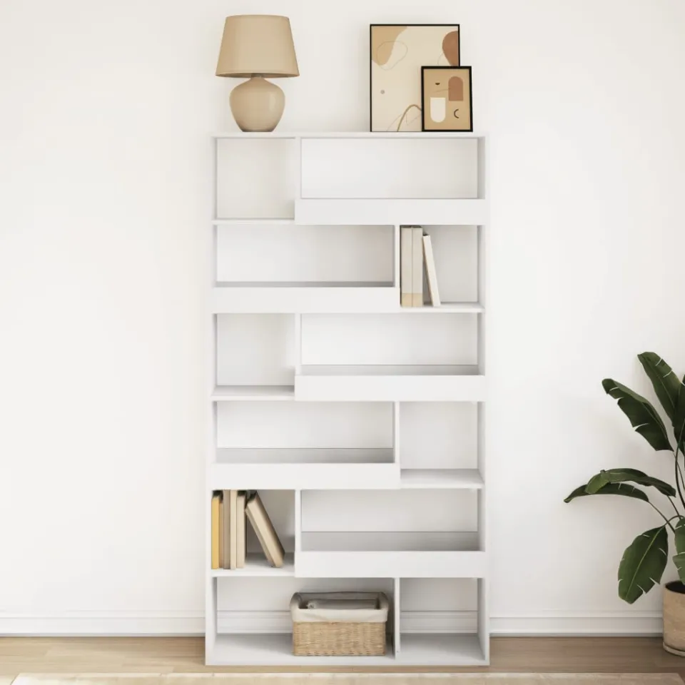 vidaXL Boekenkast 100x33x187,5 cm bewerkt hout wit, foto 2