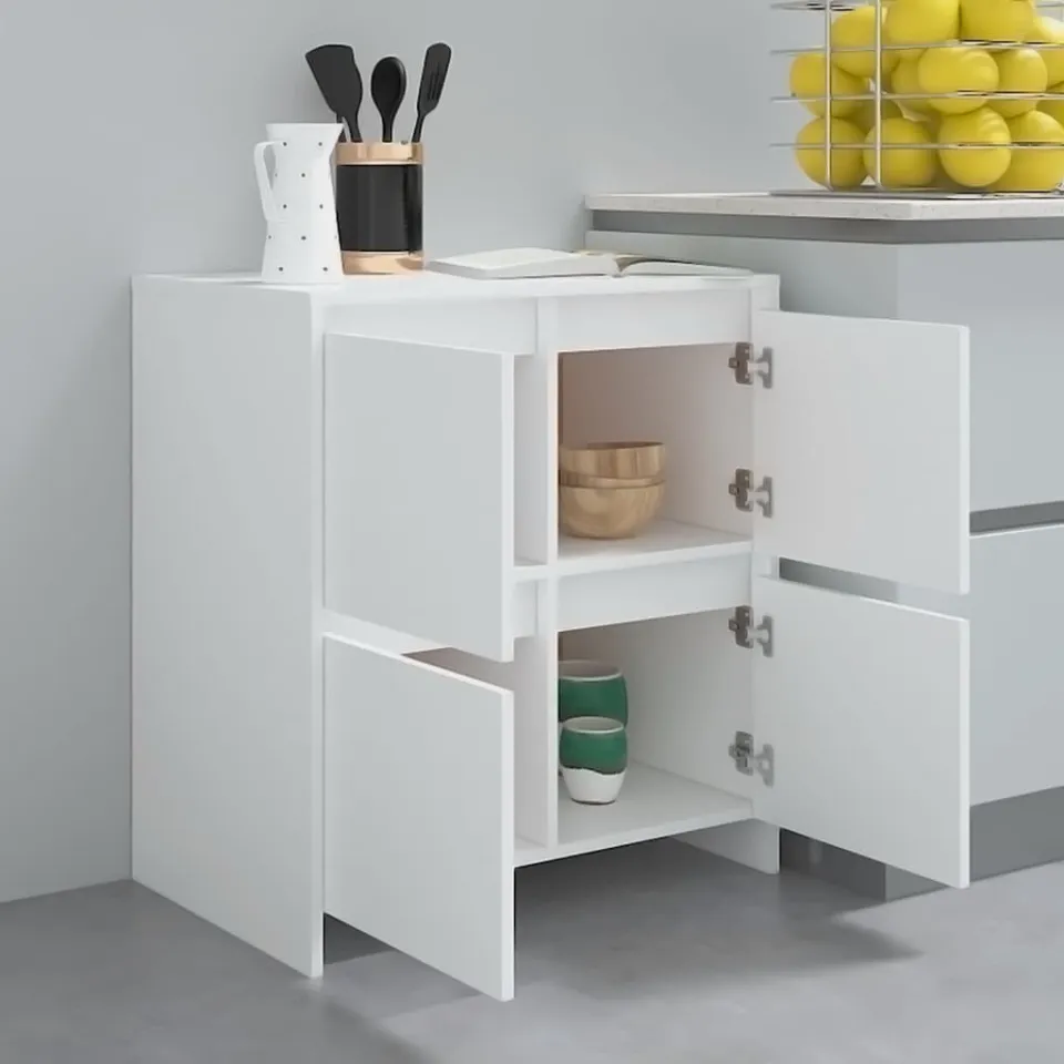 vidaXL Dressoir 70x41x75 cm bewerkt hout wit, foto 3