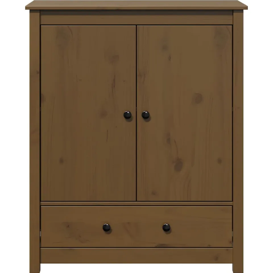 vidaXL Hoge kast 83x41,5x100 cm massief grenenhout honingbruin bruin, foto 3