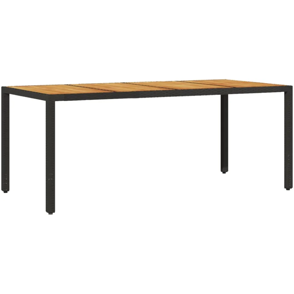vidaXL 9-delige Tuinset met kussens poly rattan en acaciahout zwart, foto 4