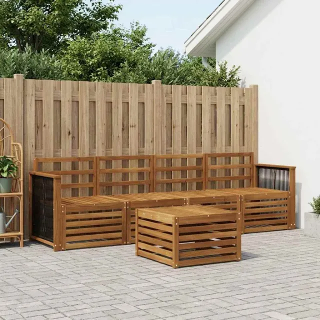 vidaXL Buiten bankenset 5 st 4-zits Naturel Massief Acaciahout
