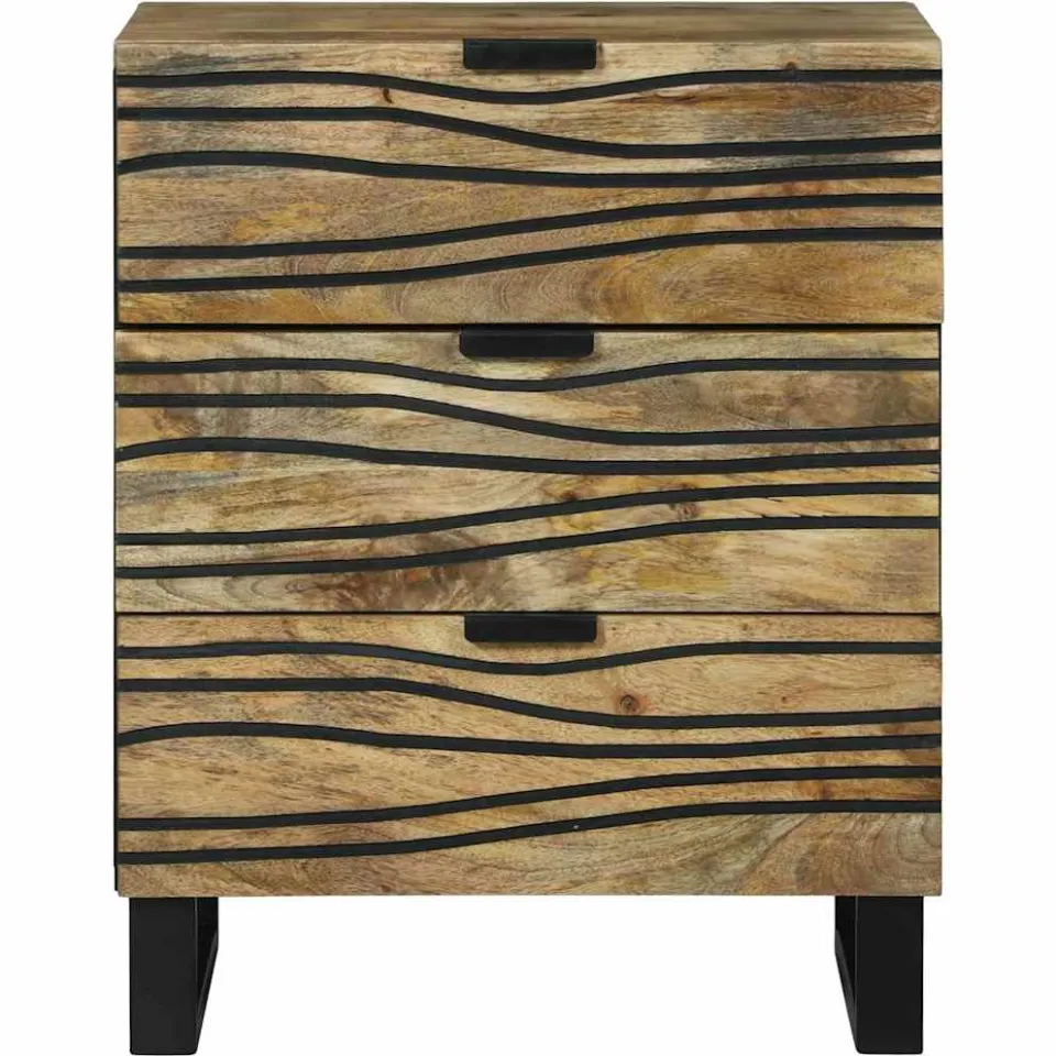 vidaXL Nachtkastje Naturel 50 x 33 x 62 cm Bewerkt hout, foto 3
