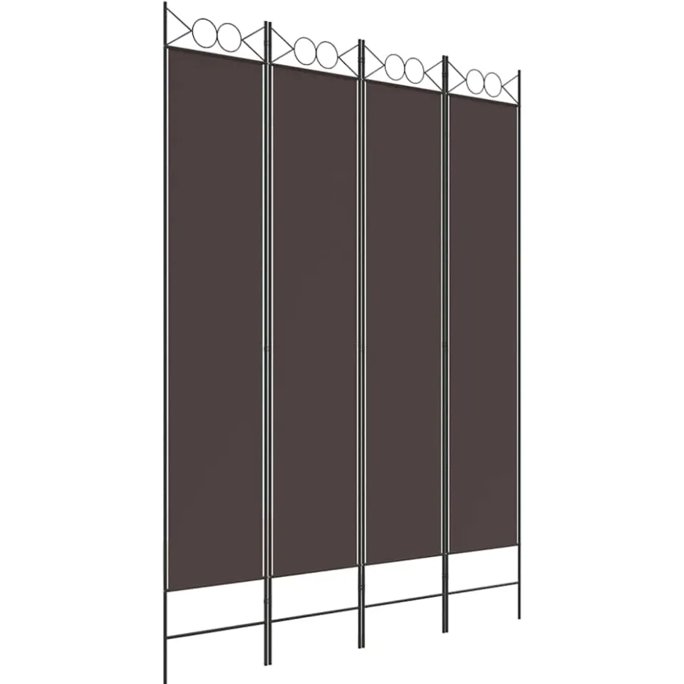 vidaXL Kamerscherm met 4 panelen 160x220 cm stof bruin, foto 4
