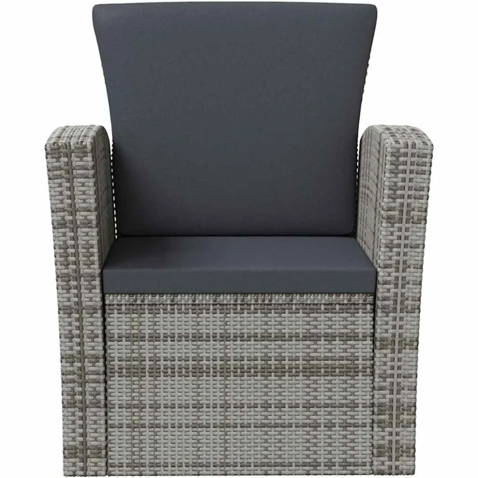 vidaXL 16-delige Loungeset met kussens poly rattan grijs, foto 4