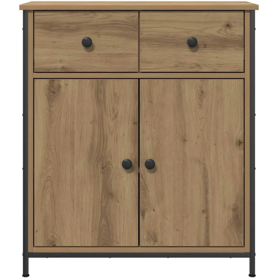 vidaXL Dressoir 70x30x80 cm bewerkt hout artisanaal eikenkleur Bruin