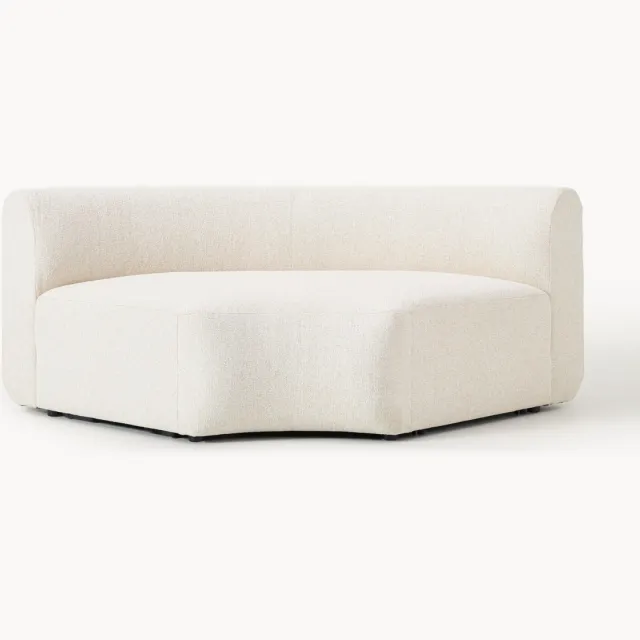 Westwing Collection Ronde bouclé hoekmodule Sofia Wit