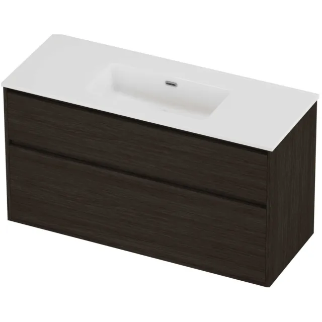 Proline Tribute Badmeubelset Porselein Elegant Enkel 120x46x67 cm Glans Wit Mokka Oak Eiken