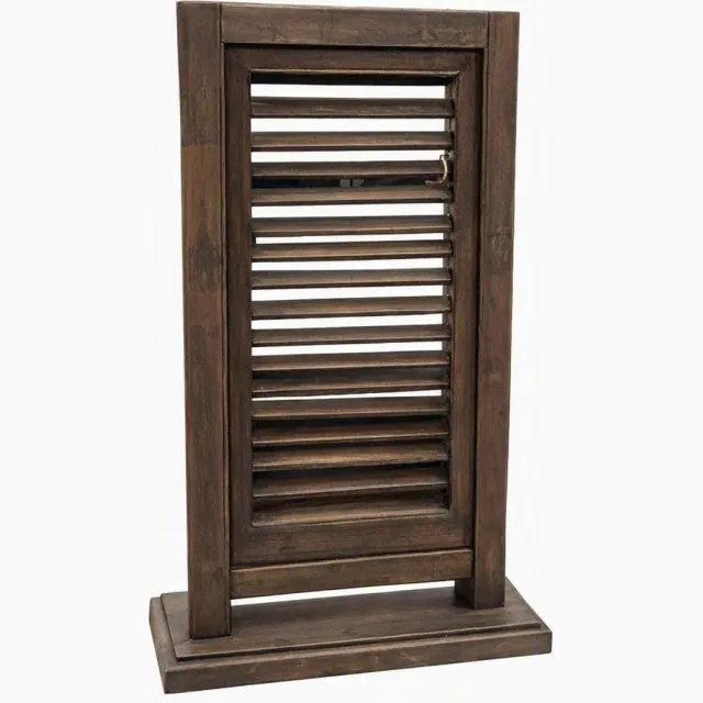 Dutch mood Raamscherm hout 71 cm – Houten shutter single bruin | Raamluik vensterbank Brussels Brown landelijk Brussels Brown / antiek bruin