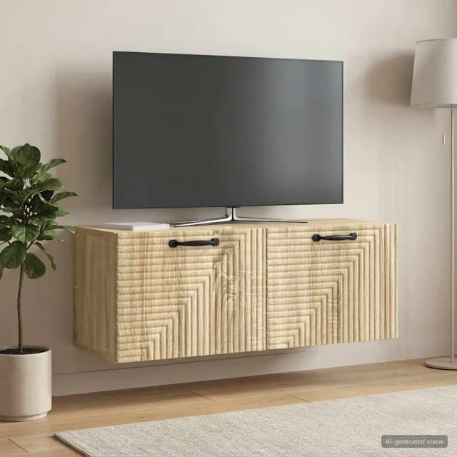 vidaXL Wandbeugel TV-kast Sonoma Eiken 78,5 x 31 x 30 cm Bewerkt hout Bruin
