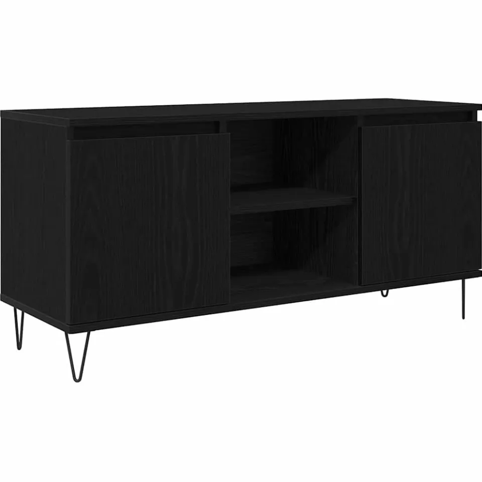 vidaXL TV-kast 104 x 35 x 50 cm Zwart Eiken Bewerkt hout, foto 3