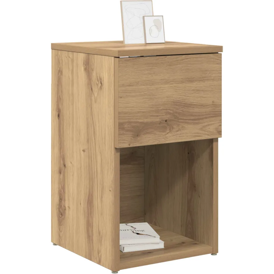 vidaXL Bed kast 2 st Artisanaal eiken 29 x 31,5 x 49 cm Bewerkt hout Bruin