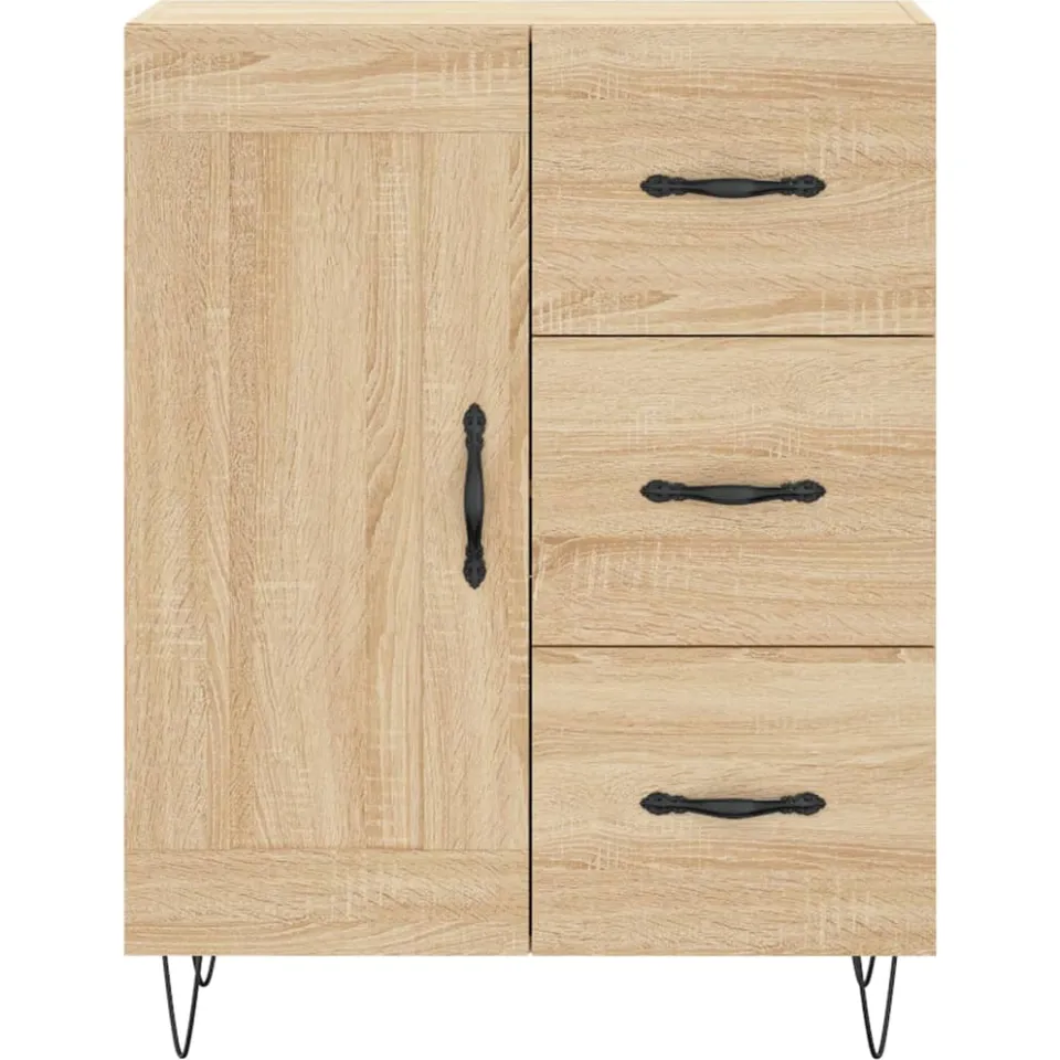 vidaXL Dressoir 69,5x34x90 cm bewerkt hout sonoma eikenkleurig