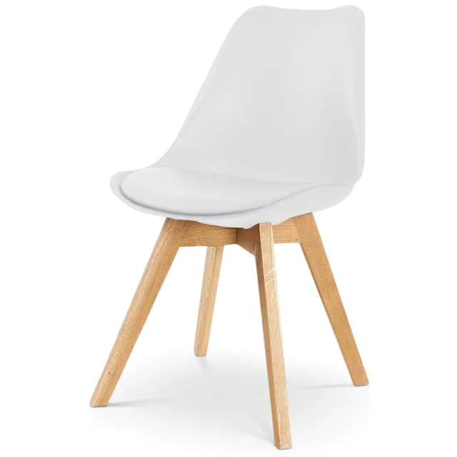 Essence Madera eetkamerstoel wit - houten onderstel