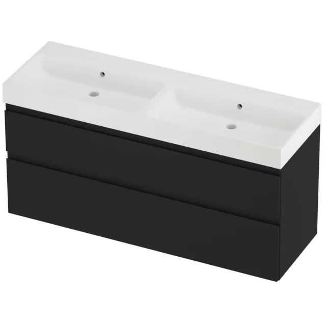 Proline Podium Badmeubelset Polystone Loft 140x46x70 cm Mat White Mat Zwart