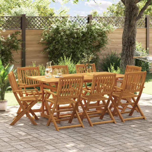 vidaXL 9-delige Tuinset 180x90x75 cm massief acaciahout Bruin