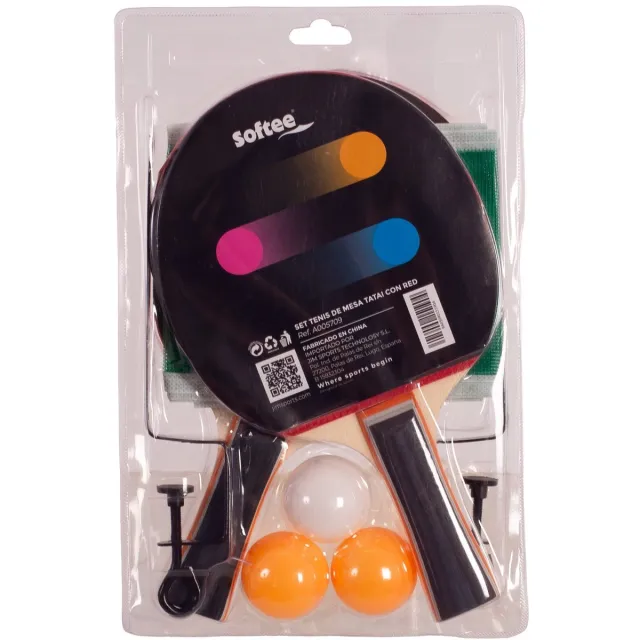 Softee Set Tafeltennis Tatai Met Net Meerkleurig