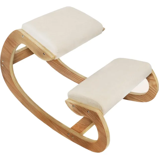 MonsterShop Ergonomische kniestoel - beige - 55 cm - met 2 polssteunpads