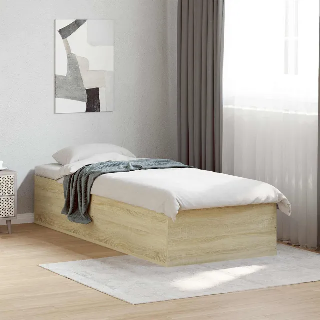 vidaXL Vloerbedframe Sonoma Eiken 80 x 200 cm Bewerkt hout Bruin