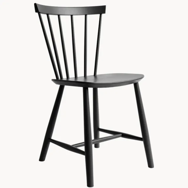 FDB Møbler Eetkamerstoelen J46, 2 stuks Zwart