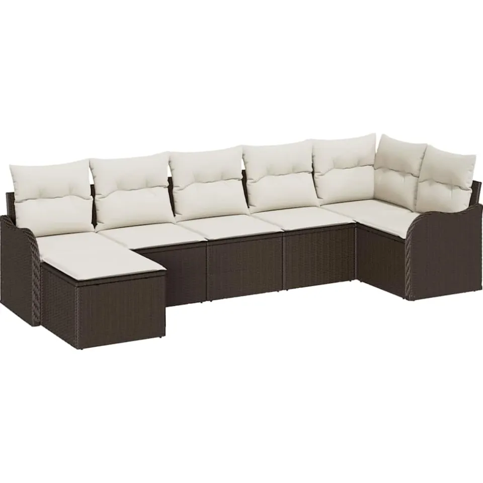 vidaXL Tuin Sofa Set Bruin poly rattan, foto 4