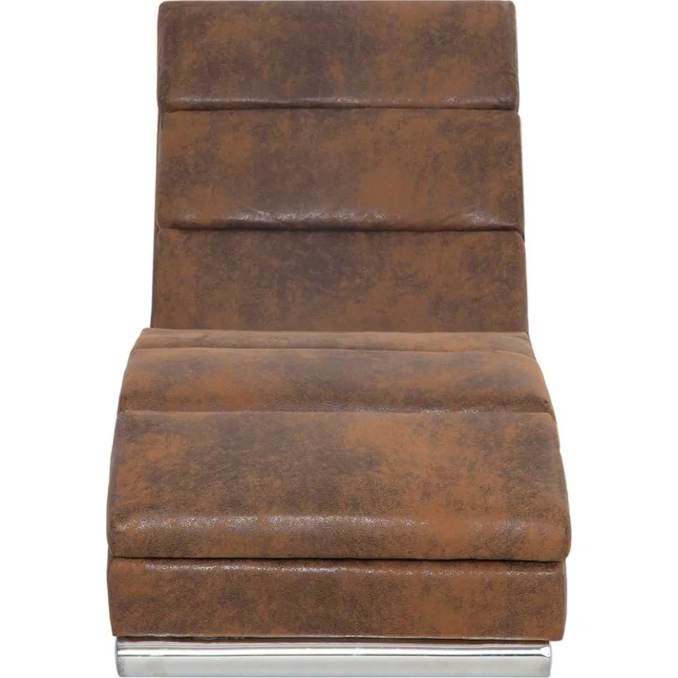 vidaXL Chaise longue kunstsuède bruin