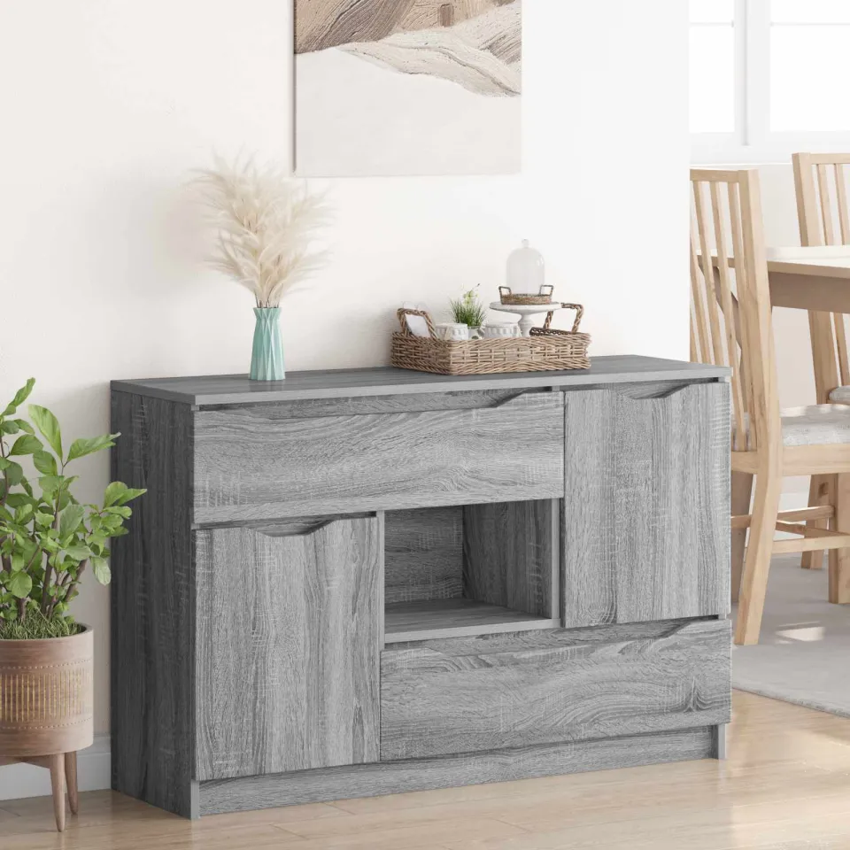 vidaXL Dressoir Grijs Sonoma 100 x 30 x 65,6 Bewerkt hout, foto 4