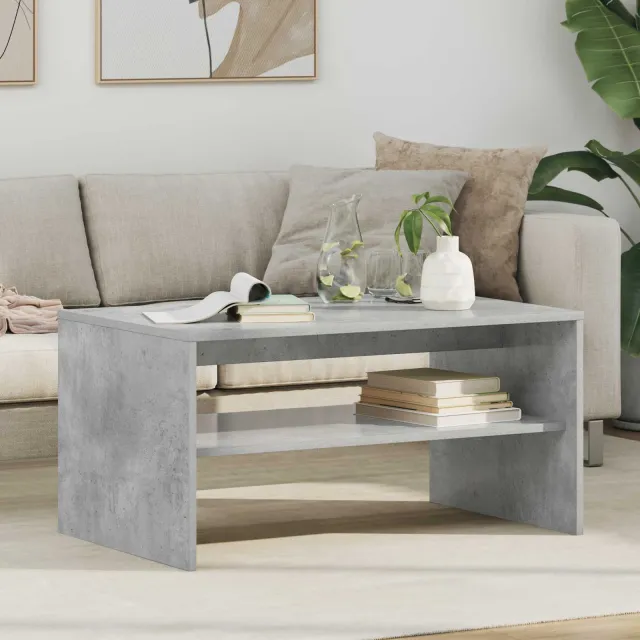 vidaXL Salontafel Beton Grijs 80 x 50 x 40 cm Bewerkt hout
