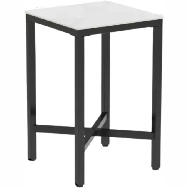 Bolt Edge Nervio Bartafel - 70cm - Voor binnen - Keuken, woonkamer, restaurant - Marmer look - 4 personen - Glossy wit Zwart