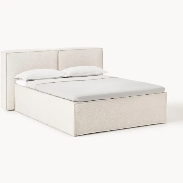 Westwing Collection Bouclé divan bed Lennon Wit