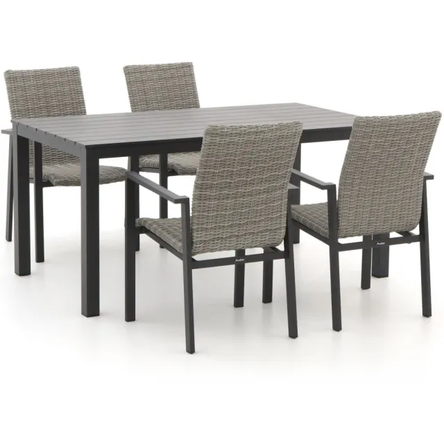 Manifesto Furniture Manifesto Villongo/Menzano 160cm dining tuinset 5-delig stapelbaar grijs, foto 2