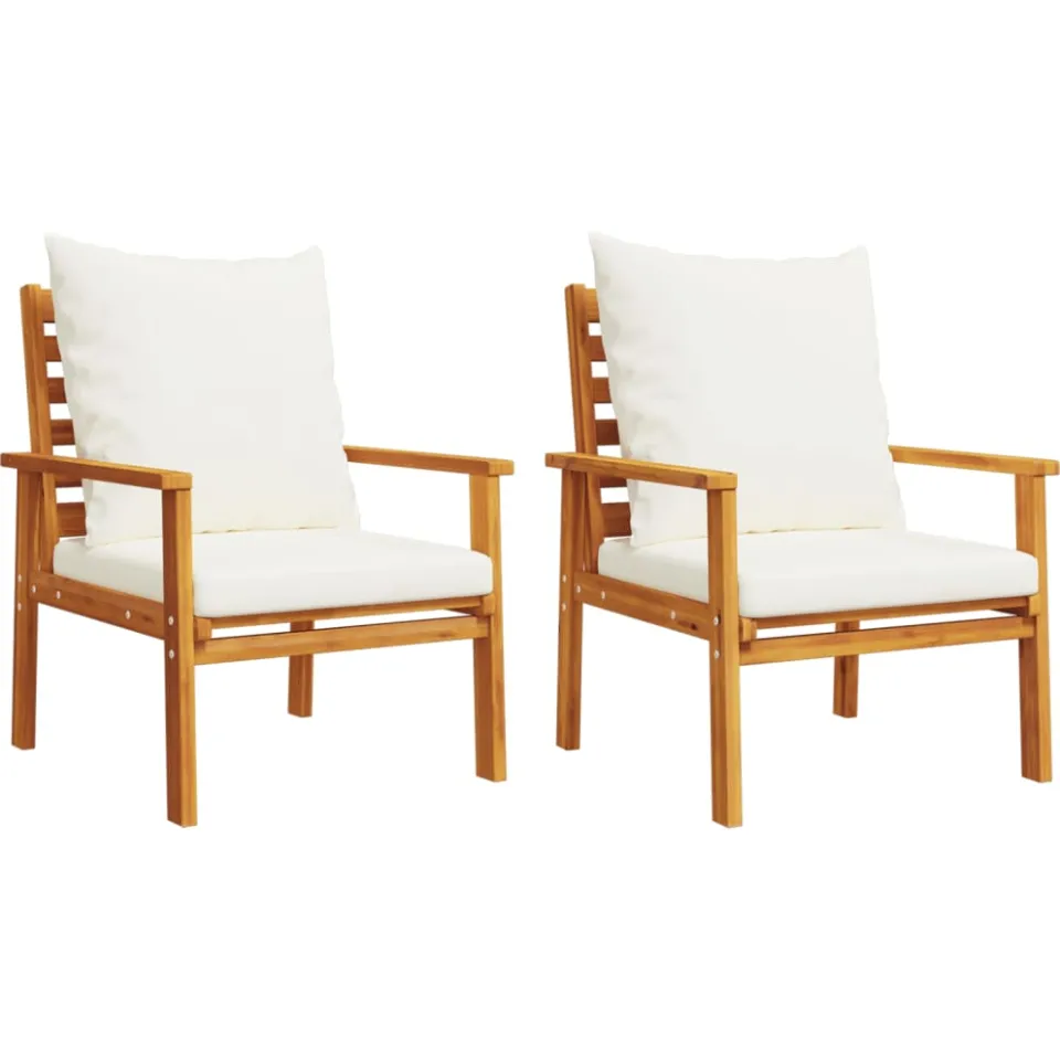 vidaXL 5-delige Loungeset met kussens massief acaciahout bruin, foto 4